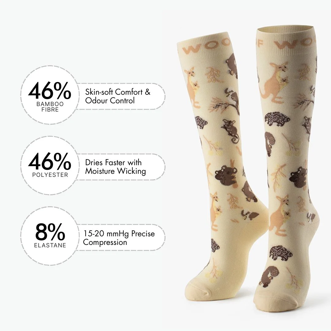 Aussie Natives Bamboo Compression Socks - Image 3