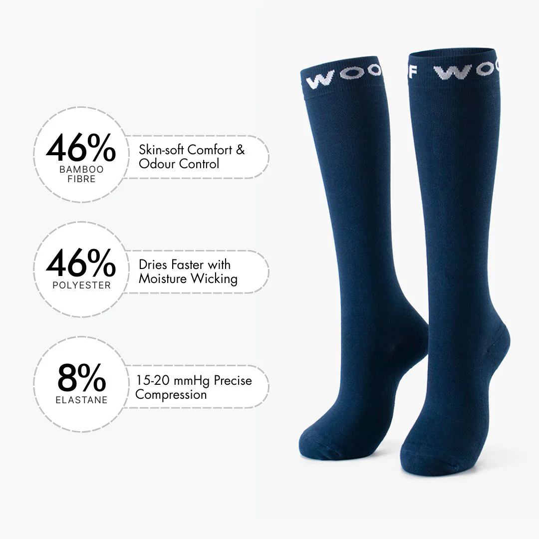 Caribbean Blue Bamboo Compression Socks - Image 3