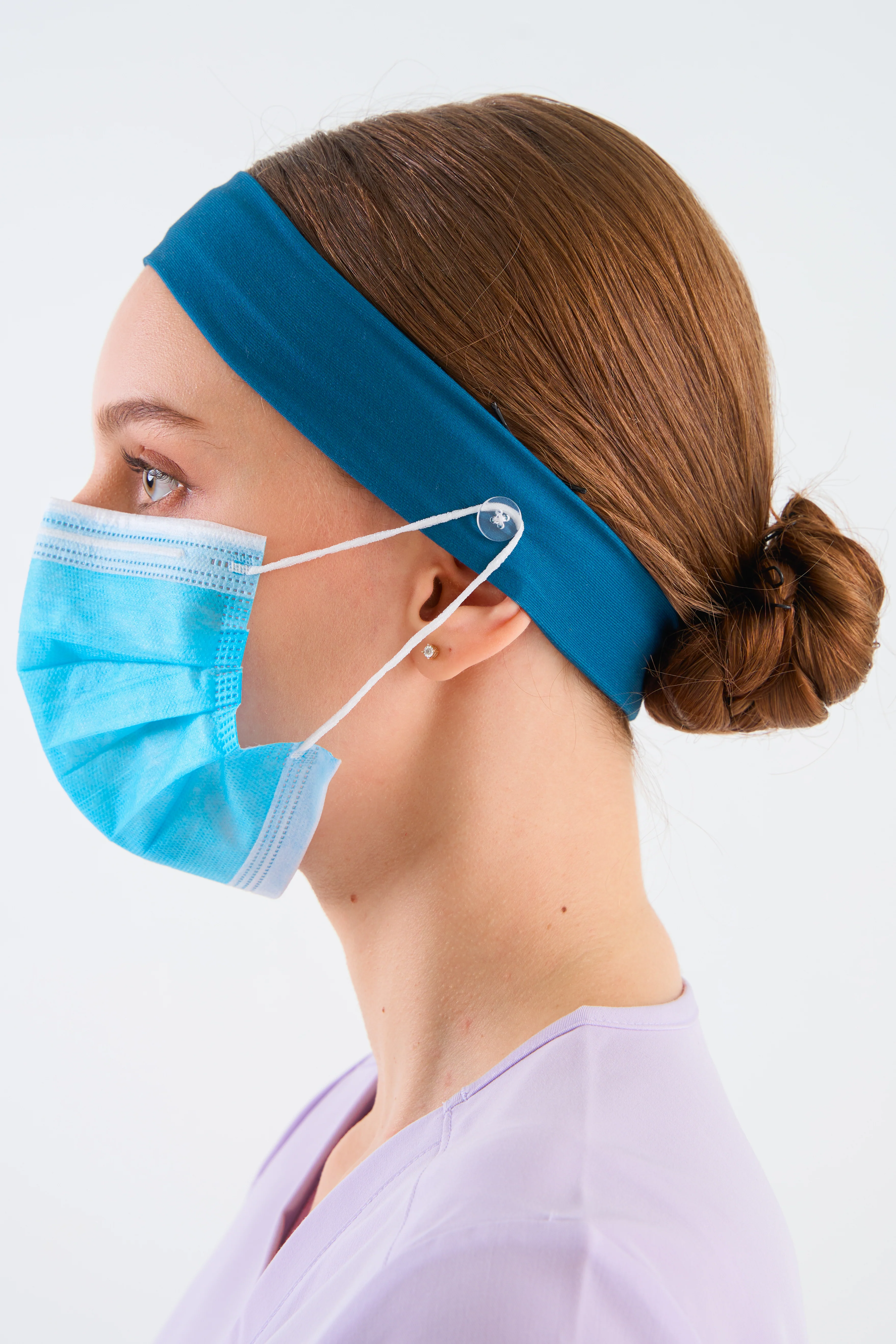 Caribbean Blue Headband and Mask Holder - Image 5