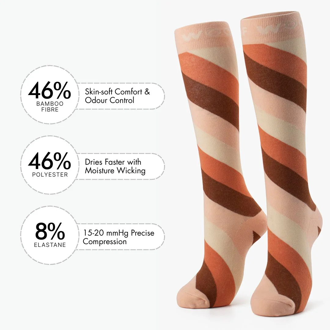 Desert Strata Bamboo Compression Socks - Image 3