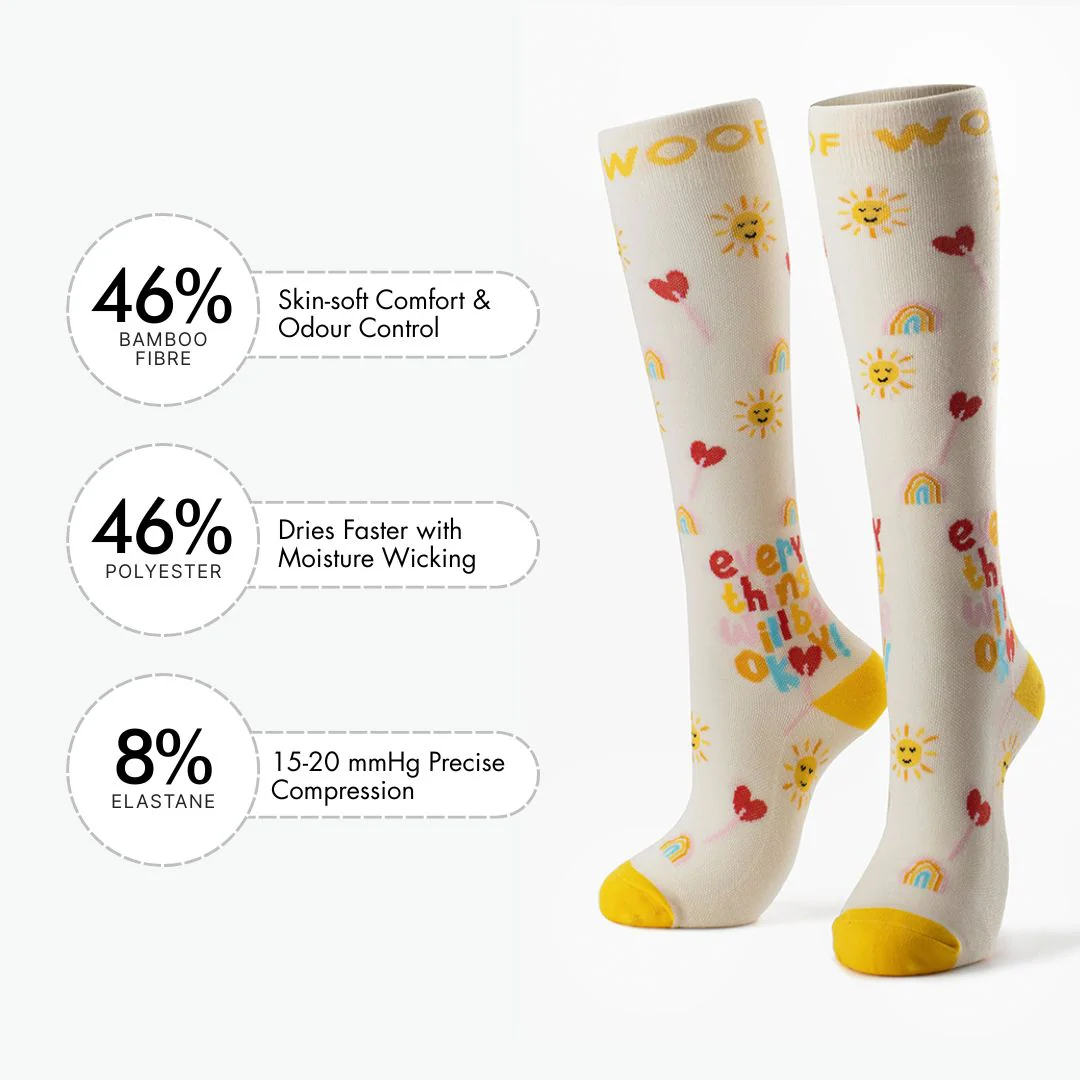Everything Will Be Okay Bamboo Compression Socks - Image 3