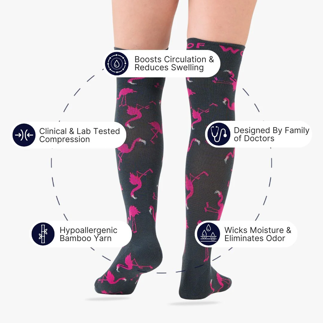 Flamingo Bamboo Compression Socks - Image 2