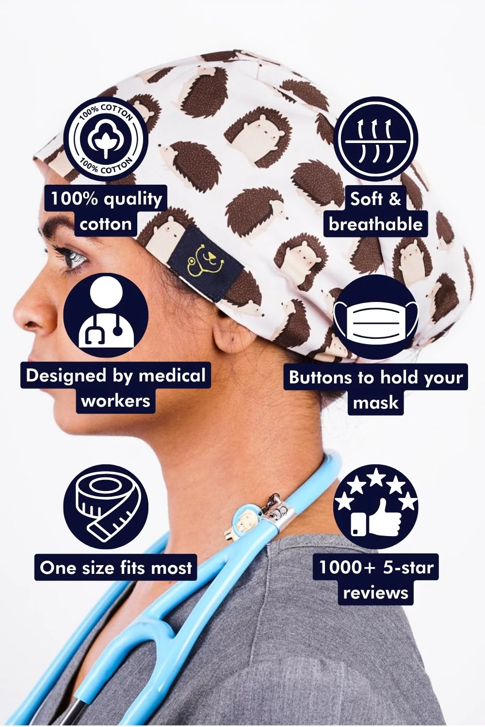 Hedgehogs Scrub Cap - Image 3