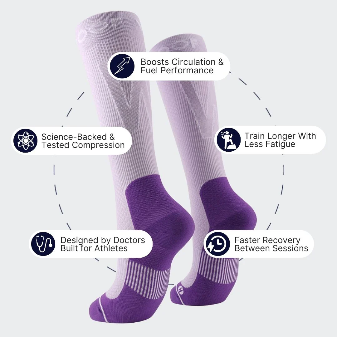 Purple Performance Compression Socks - Image 2