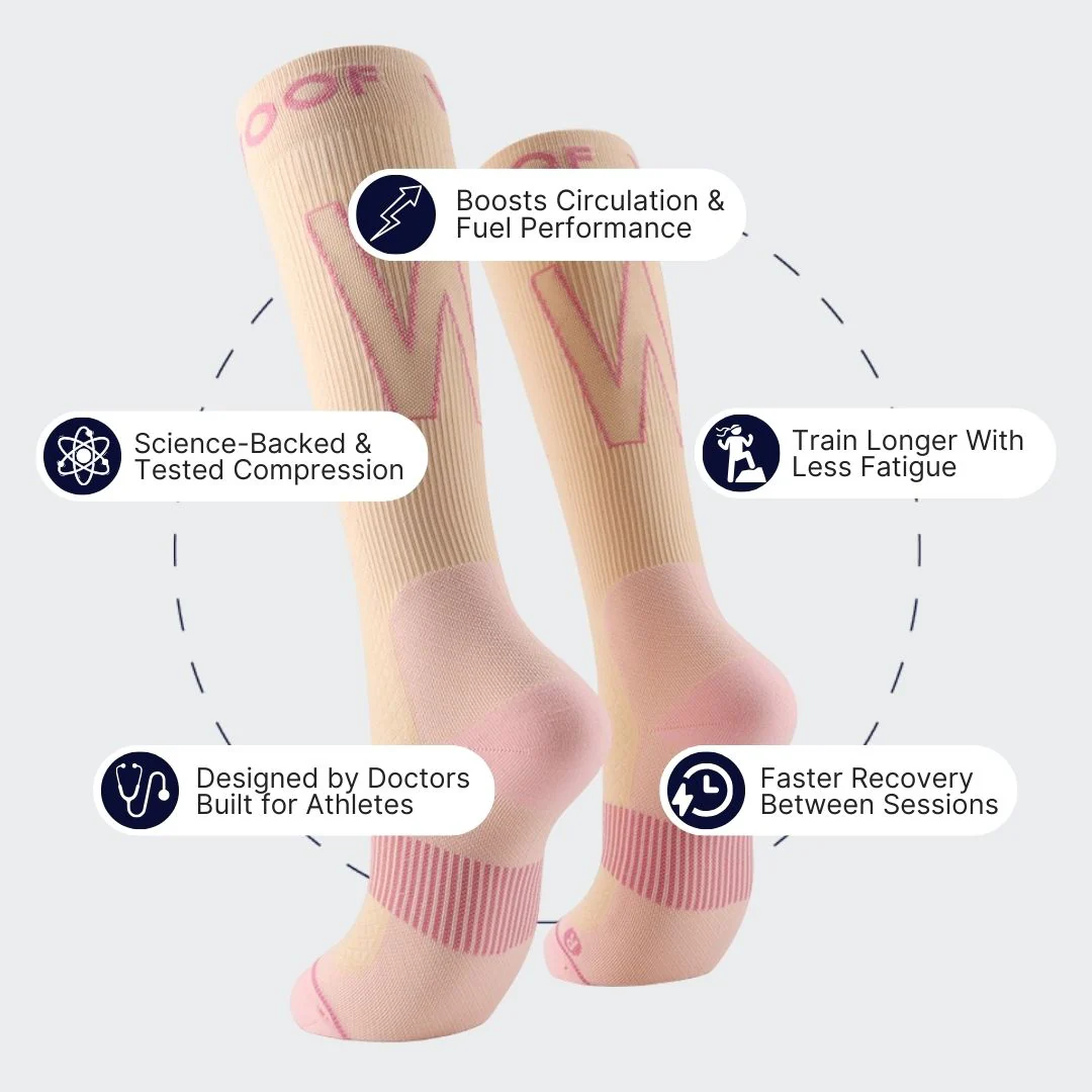 Sand & Pink Performance Compression Socks - Image 2