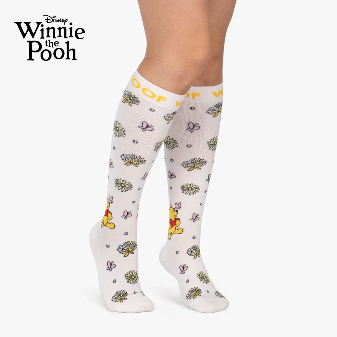 Disney’s Winnie the Pooh and Friends Bamboo Compression Socks, Flower Patch